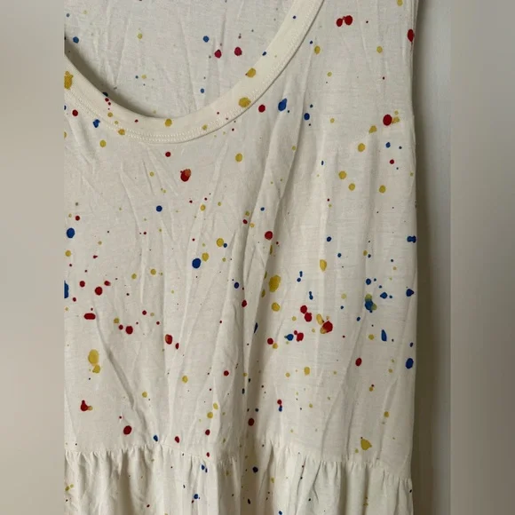 Sol Angeles Essential Tiered Tank Dress 100% Cotton Paint Splatter - Picture 4 of 7